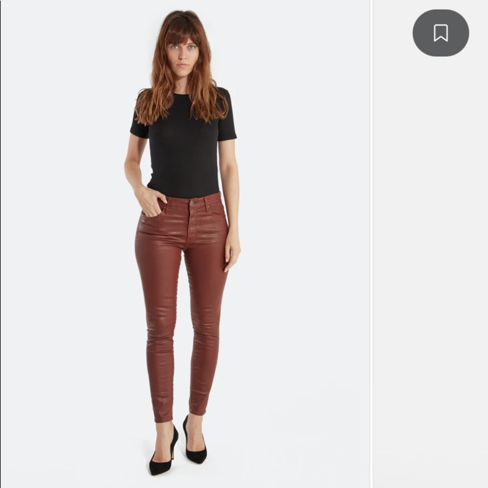 AG Farrah Skinny Ankle Vintage Leatherette Rich